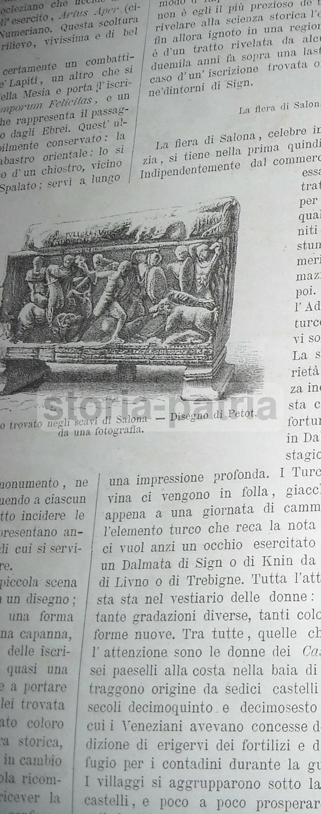Incisione Antica Salona, Croazia: Scavi Glavinich 1877, Stop E Yriarte