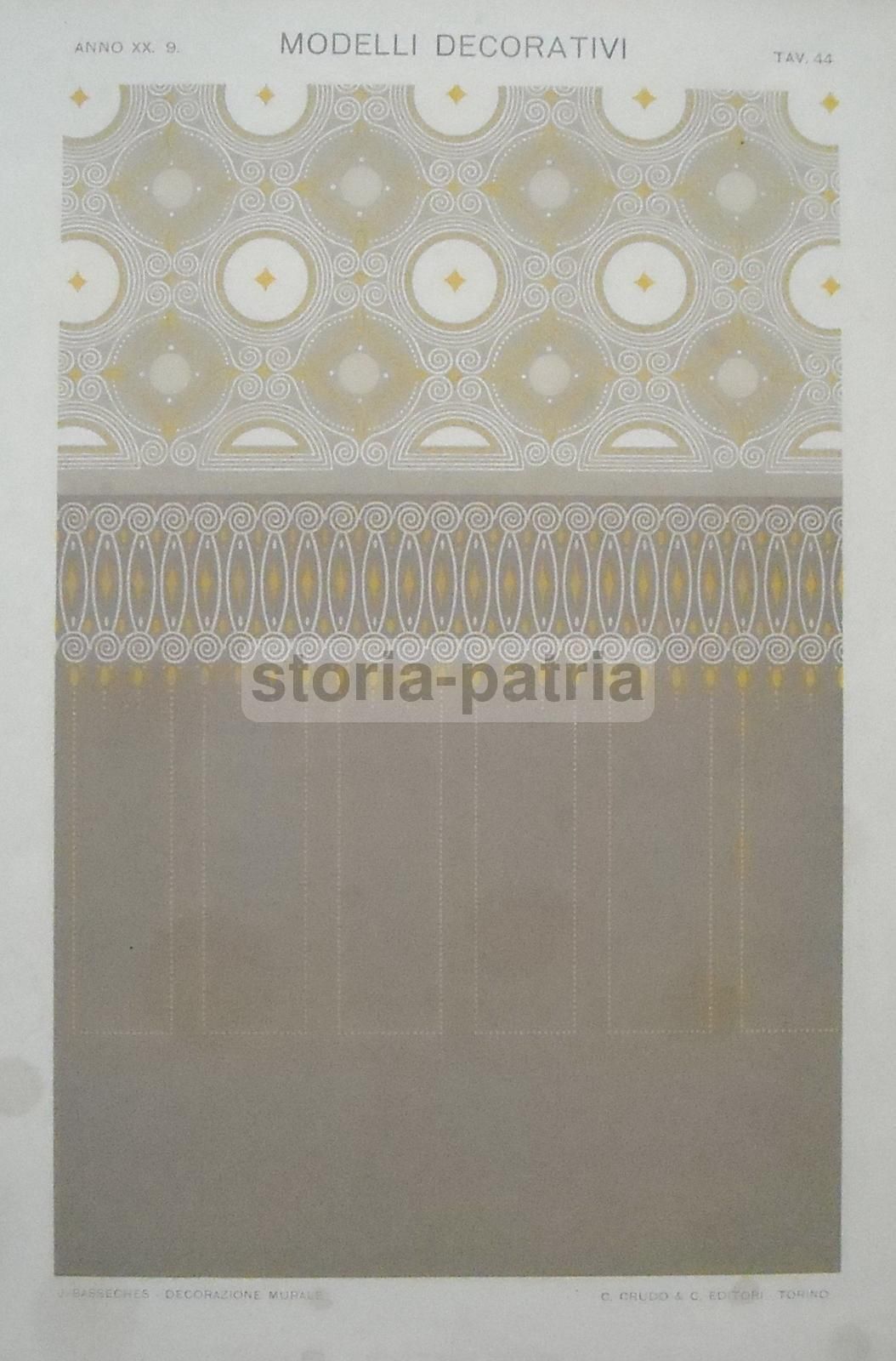 Stampa Decorativa J. Basseches, Decorazione Murale Liberty, Anni '20