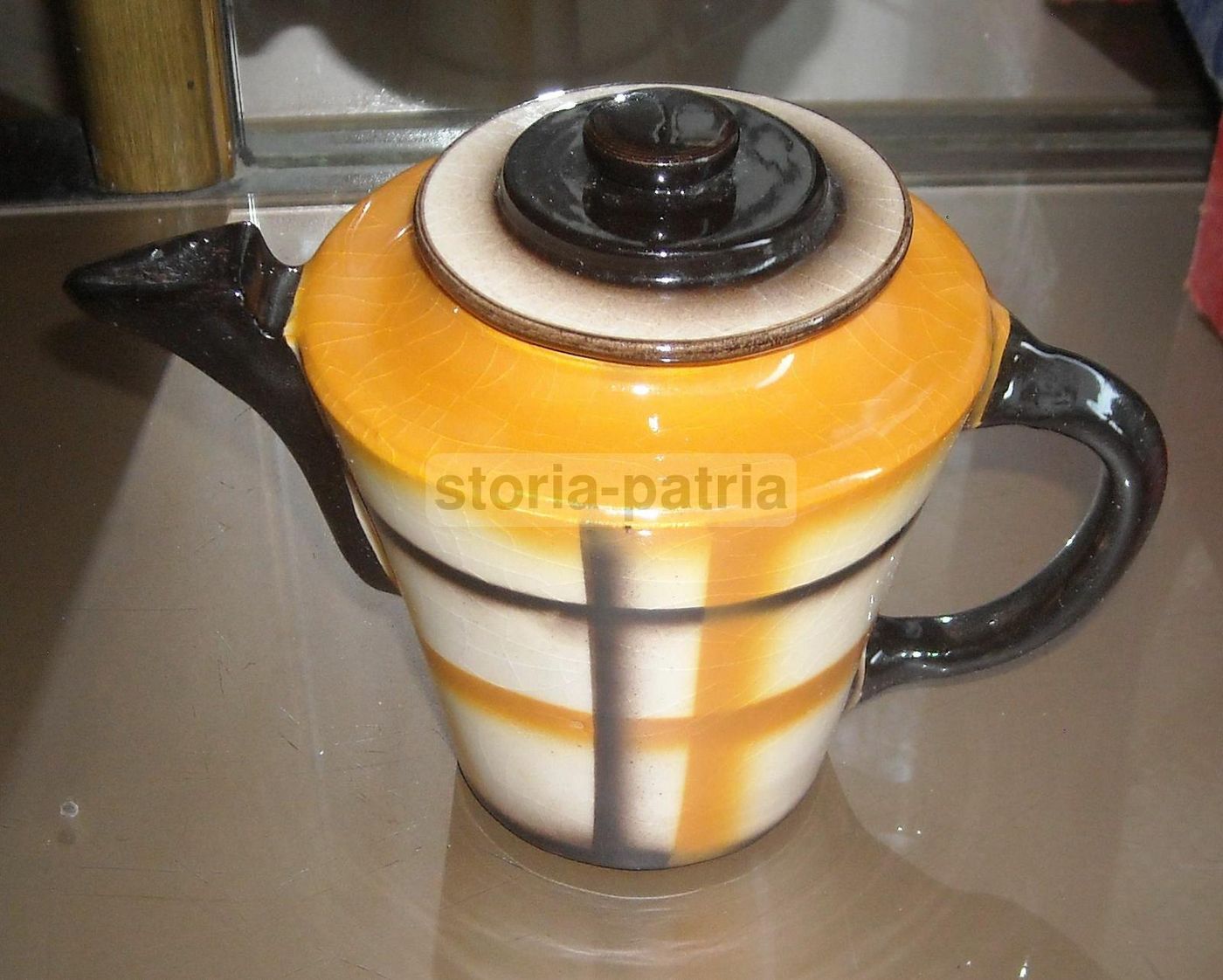 Servizio Da Caffè Art Déco In Ceramica Policroma, Anni '30 '50