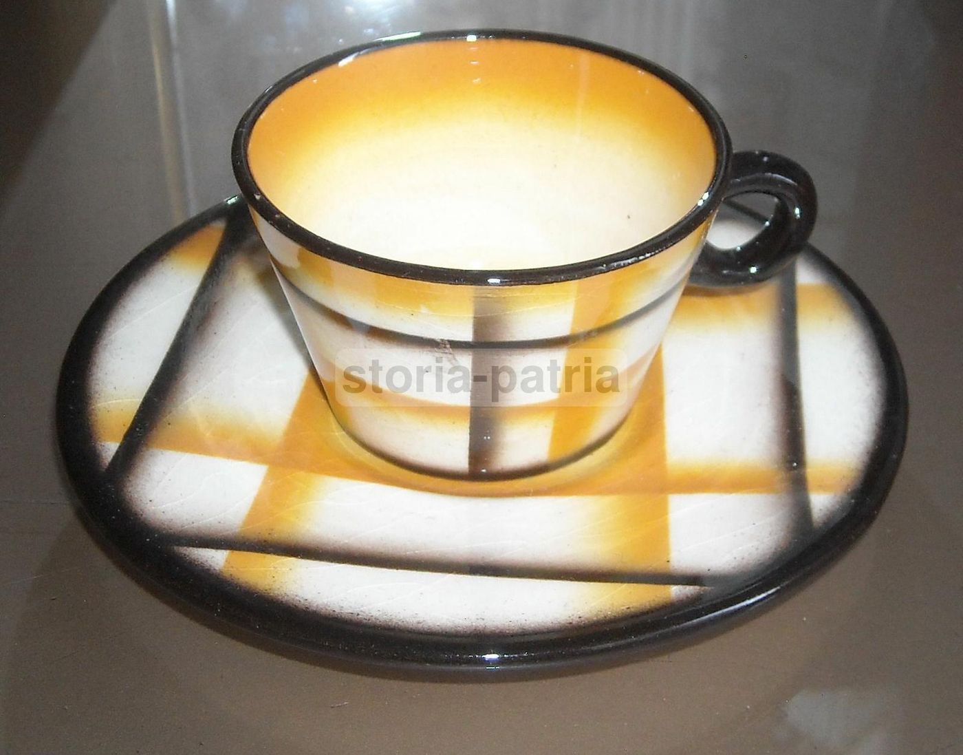Servizio Da Caffè Art Déco In Ceramica Policroma, Anni '30 '50
