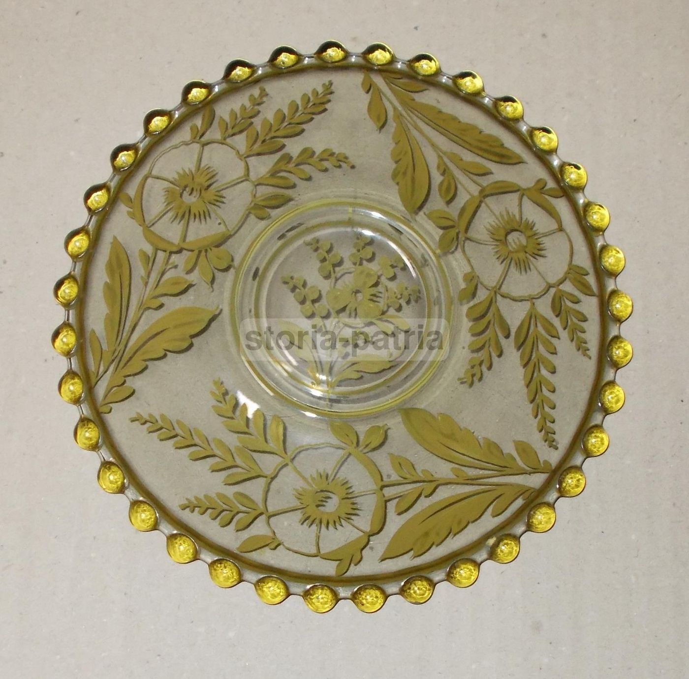 Piatto In Vetro Argentato Decorativo, Anni 1930 1950
