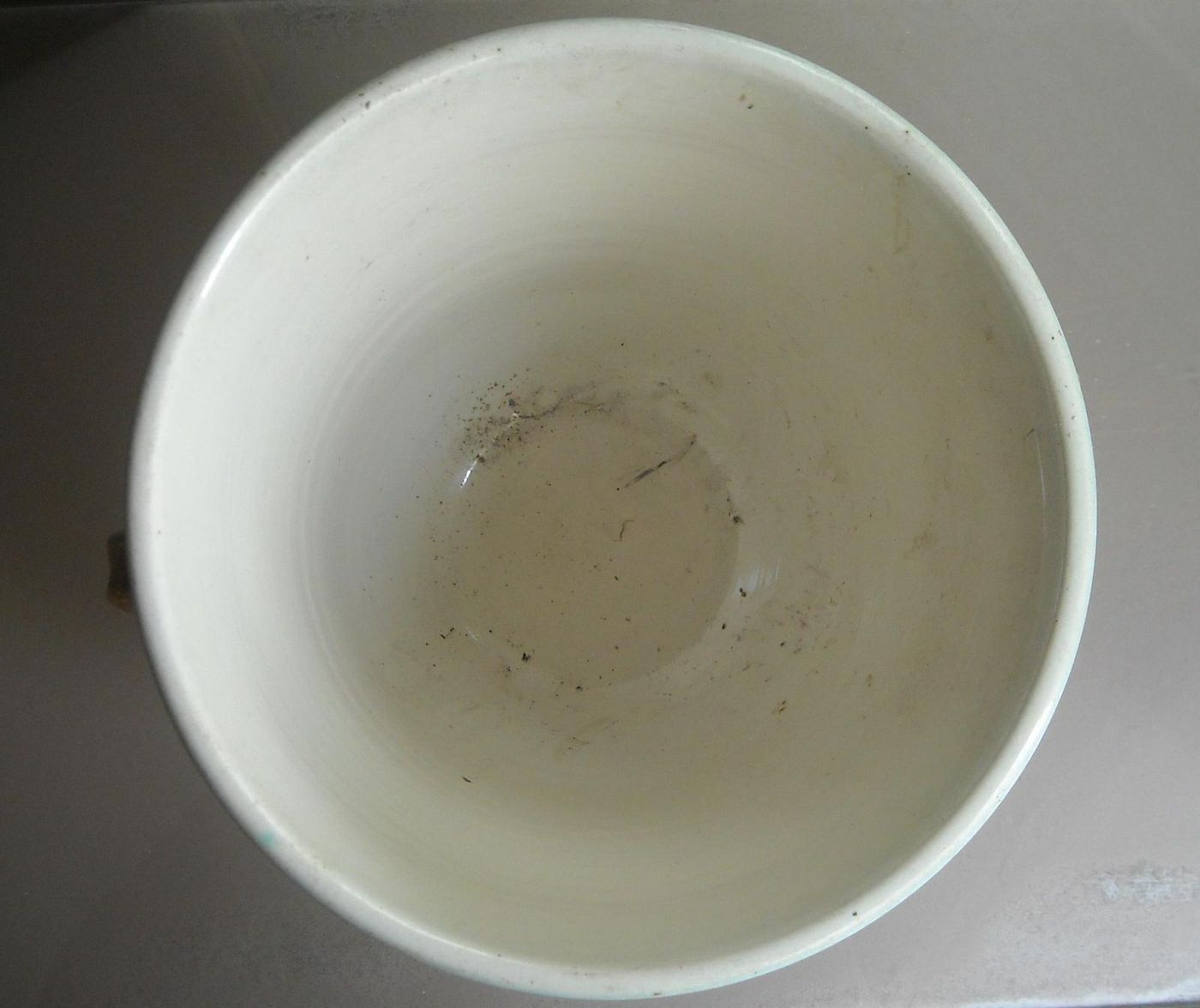 Vaso Cachepot In Ceramica Francese, Anni 1940 1960, Verde E Oro