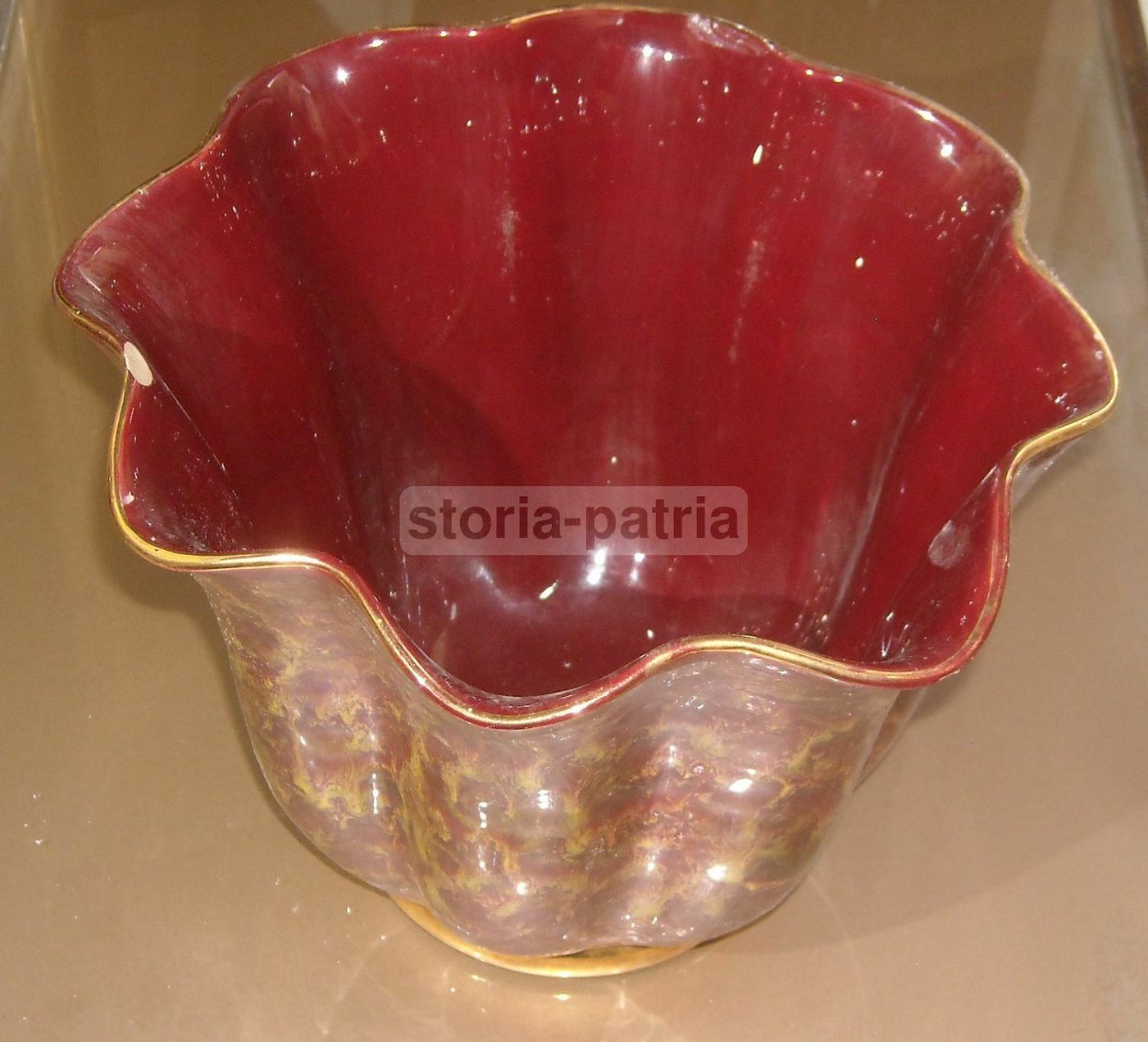 Vaso Cachepot Ceramica Italiana Anni '50 Con Profilature Dorate