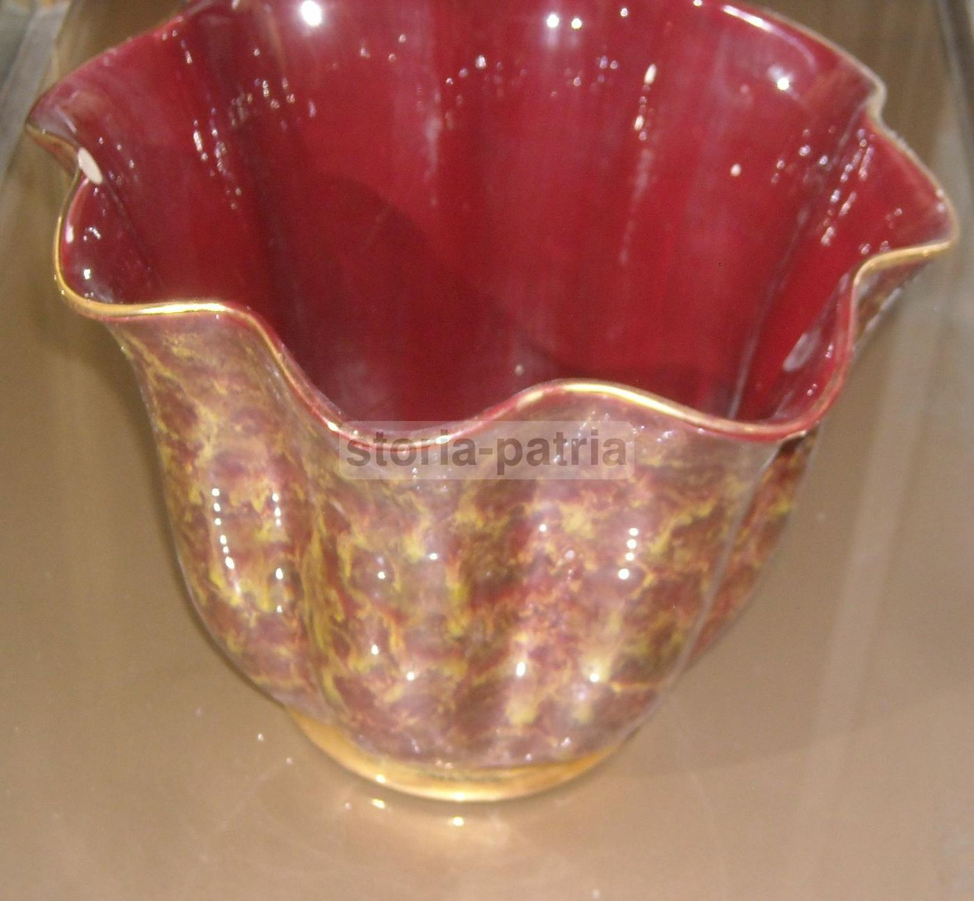 Vaso Cachepot Ceramica Italiana Anni '50 Con Profilature Dorate