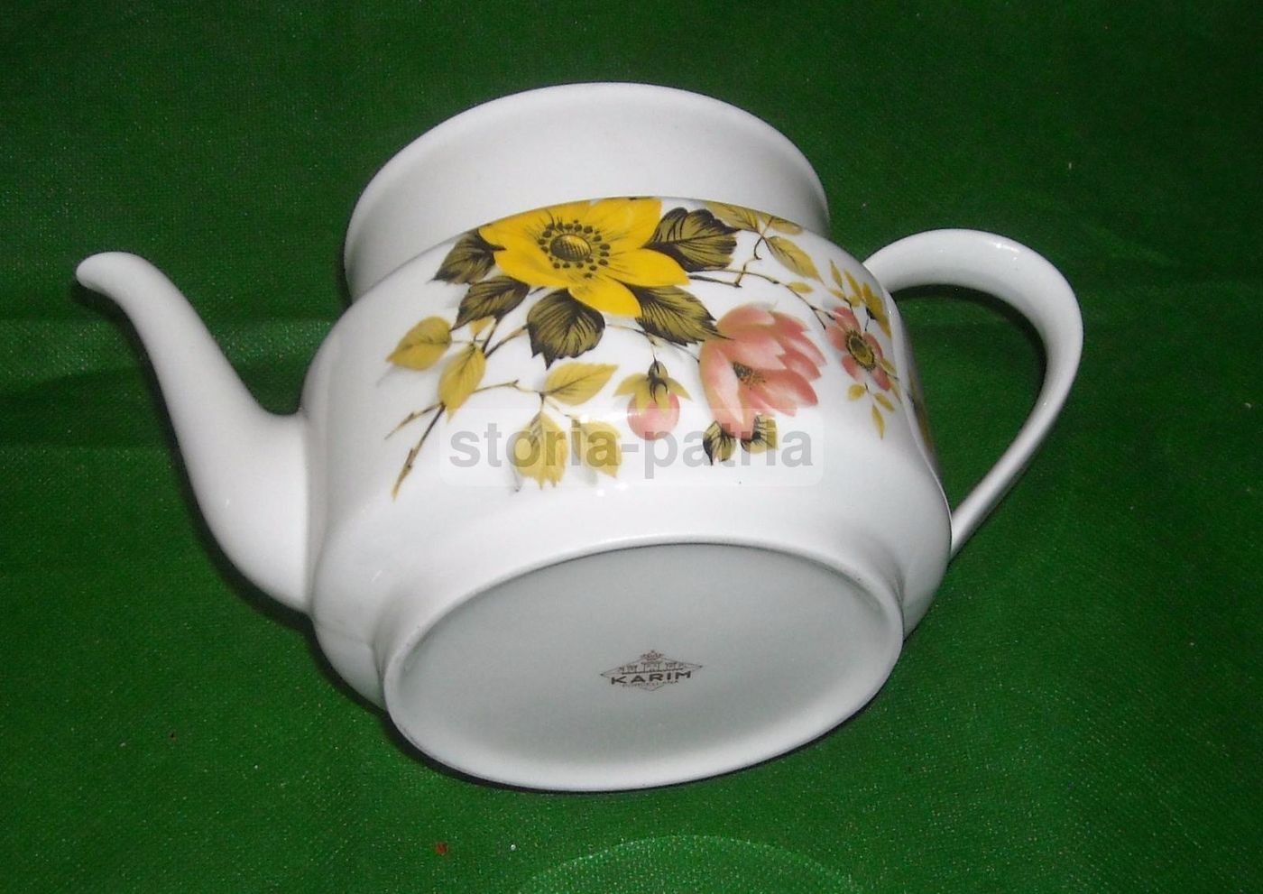 Teiera Porcellana Karim Decorata Motivi Floreali Policromi Anni 60