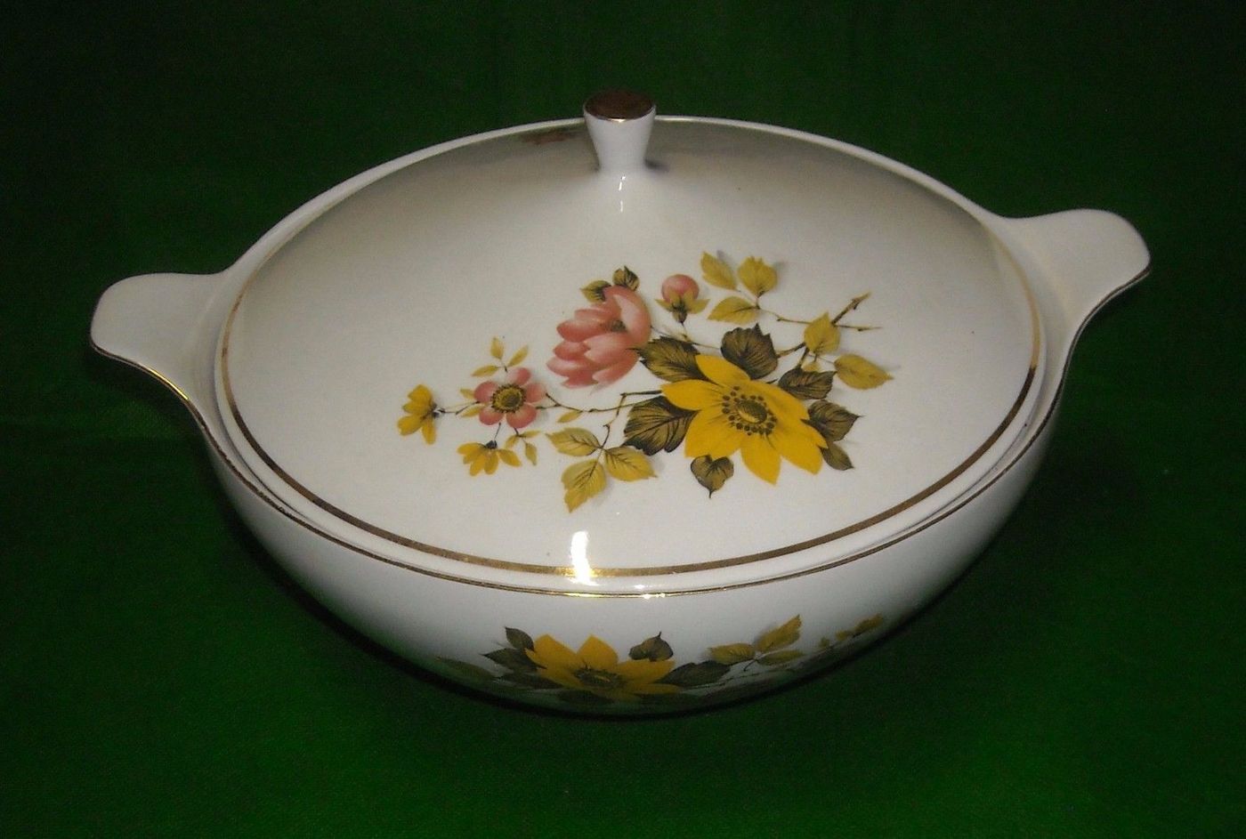Zuppiera Porcellana Karim Decorata Motivi Floreali Policromi Vintage