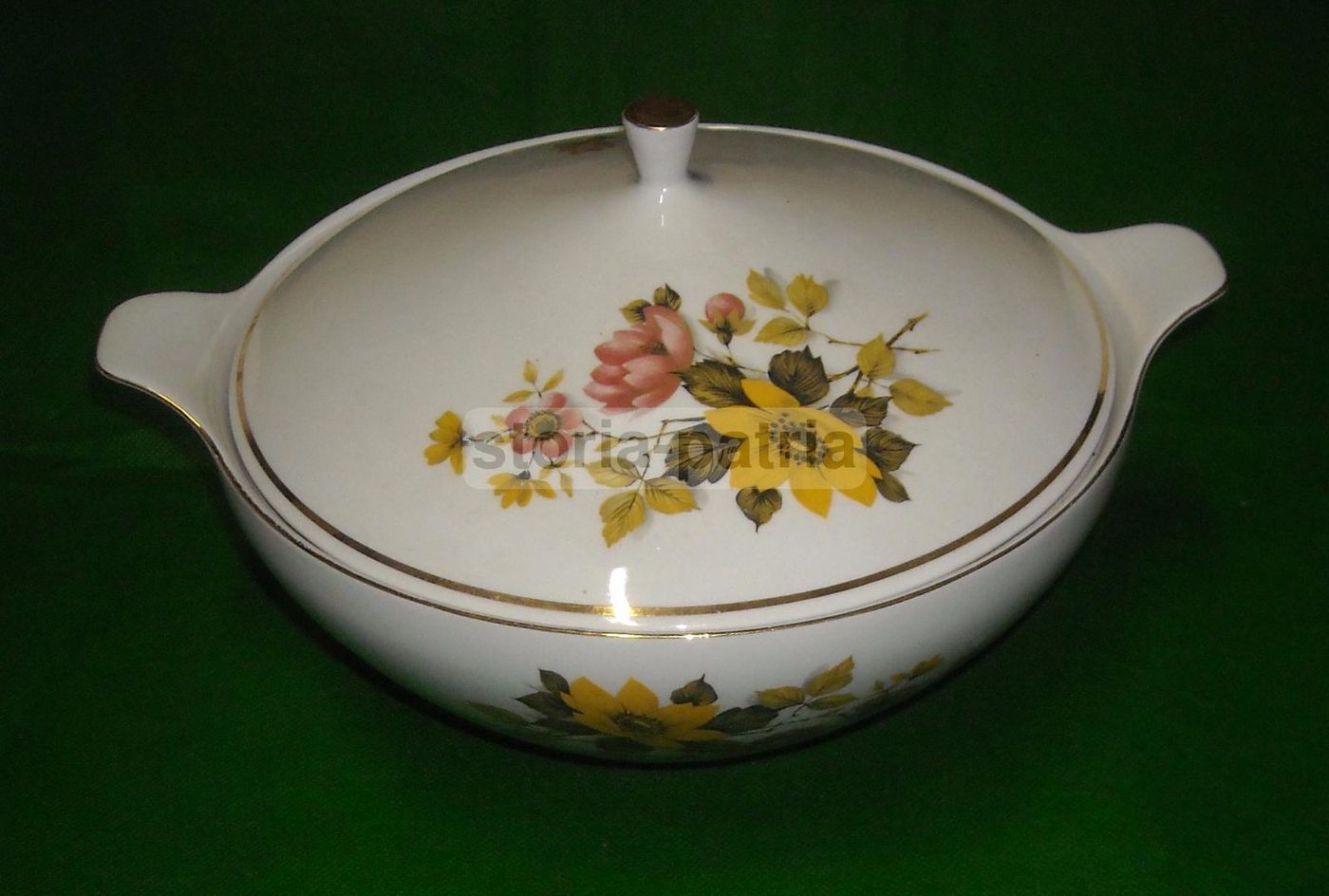 Zuppiera Porcellana Karim Decorata Motivi Floreali Policromi Vintage
