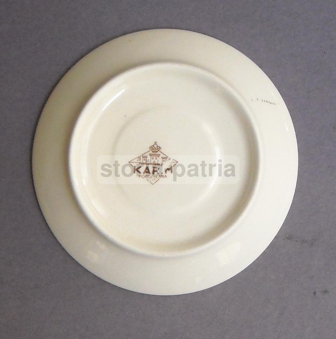 Piattino Da Caffè In Porcellana Karim Con Decori Floreali, Anni '60 '70
