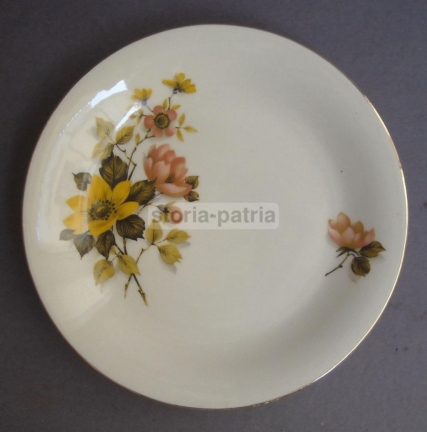 Piatto Porcellana Karim Decoro Floreale Policromo Anni 60 70
