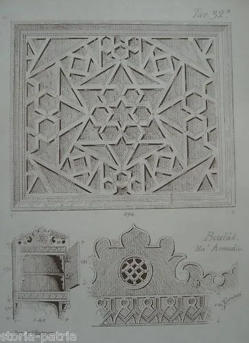 Antique Lithograph, Egyptian Cabinet, Boulak, Castellazzi 1870