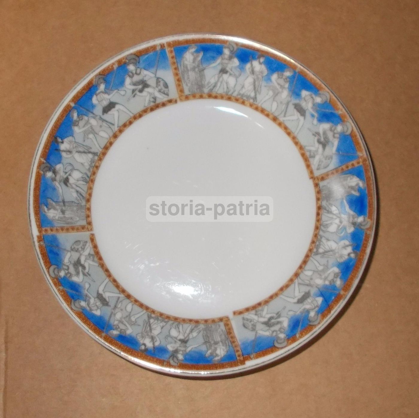 Set 7 Porcellane Royal Con Decori Mitologici E Guerrieri, Anni '60 '70