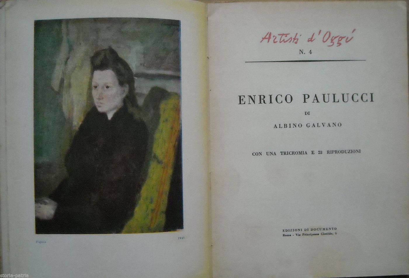 Enrico Paulucci Monografia 1942 Albino Galvano Edizioni Documento