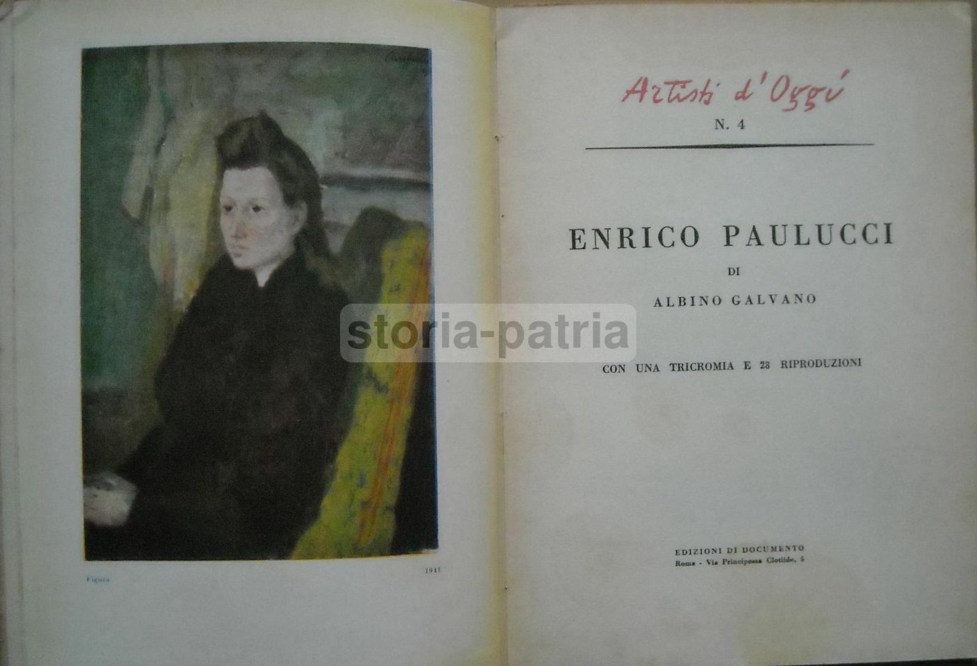 Enrico Paulucci Monografia 1942 Albino Galvano Edizioni Documento
