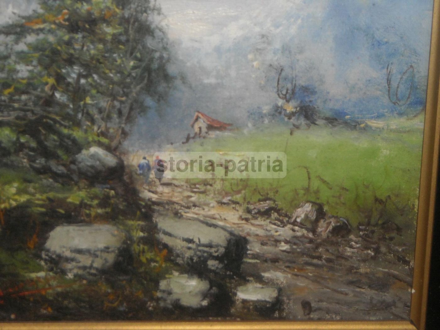 Dipinto Paesaggio Montano Con Baita, Athos Brioschi, Olio Su Cartone Telato