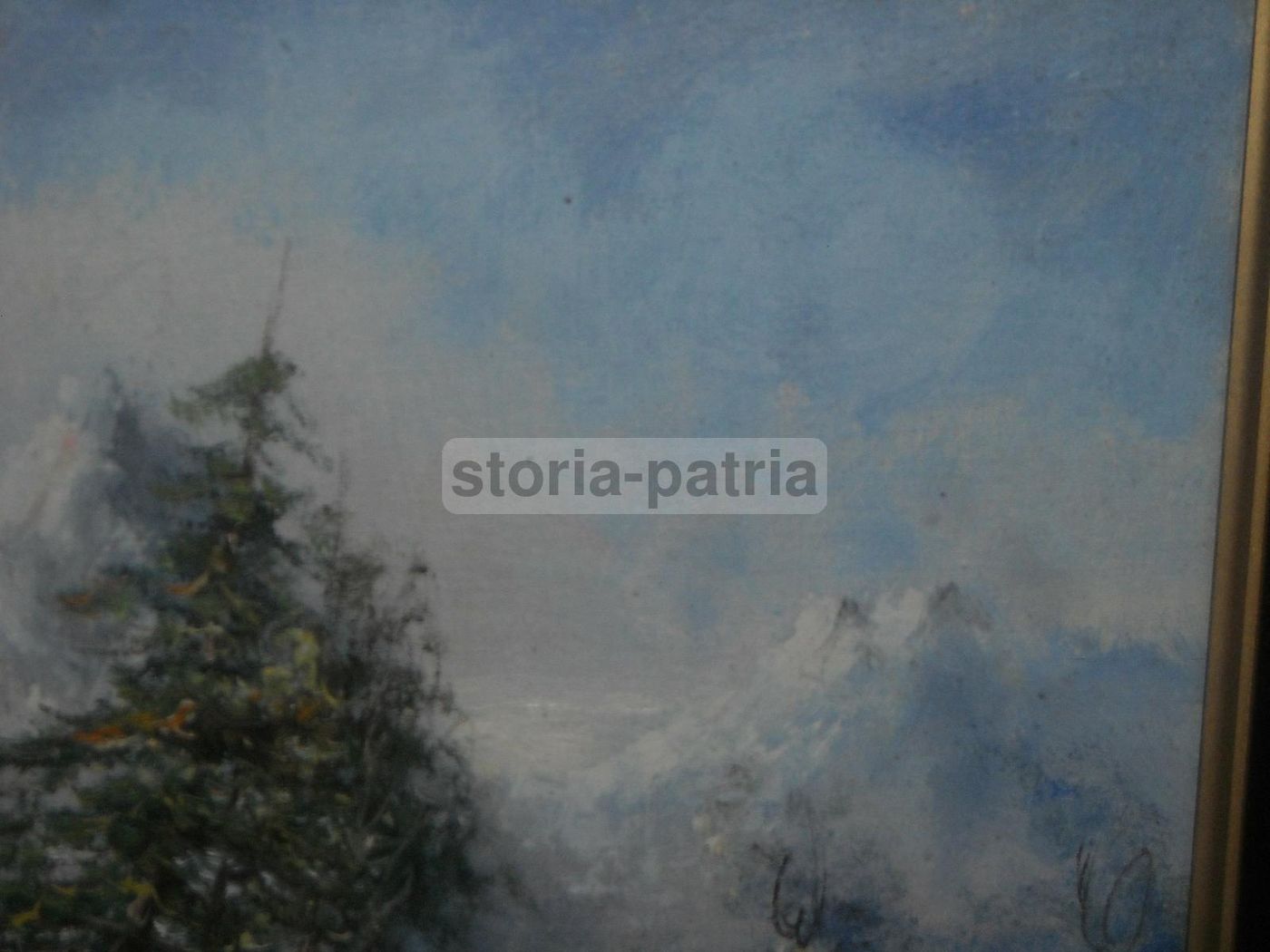 Dipinto Paesaggio Montano Con Baita, Athos Brioschi, Olio Su Cartone Telato