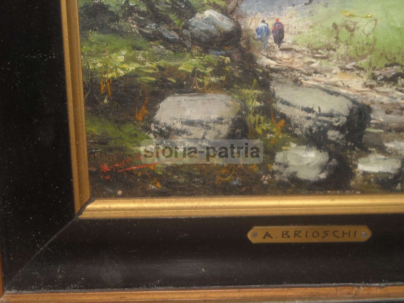 Dipinto Paesaggio Montano Con Baita, Athos Brioschi, Olio Su Cartone Telato
