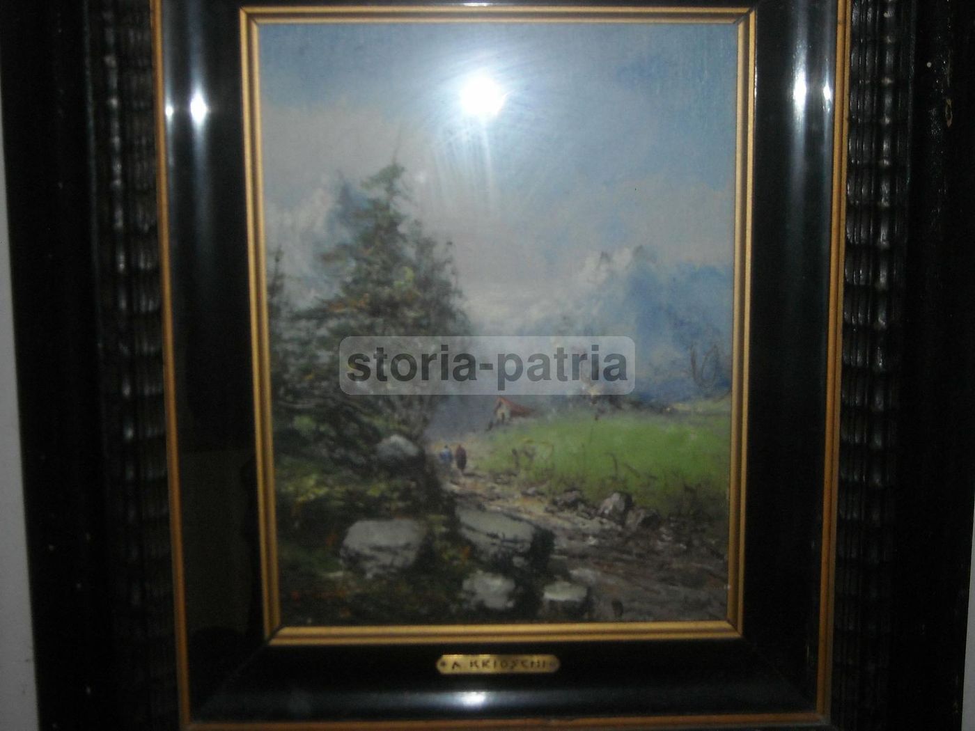 Dipinto Paesaggio Montano Con Baita, Athos Brioschi, Olio Su Cartone Telato