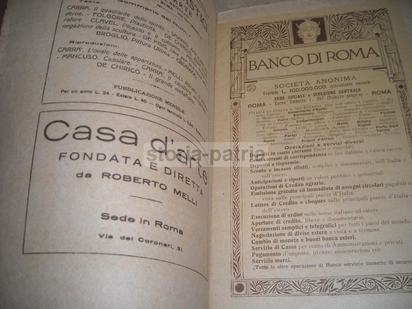 Valori Plastici Rivista d'Arte 1918 1922 Roma Broglio De Chirico
