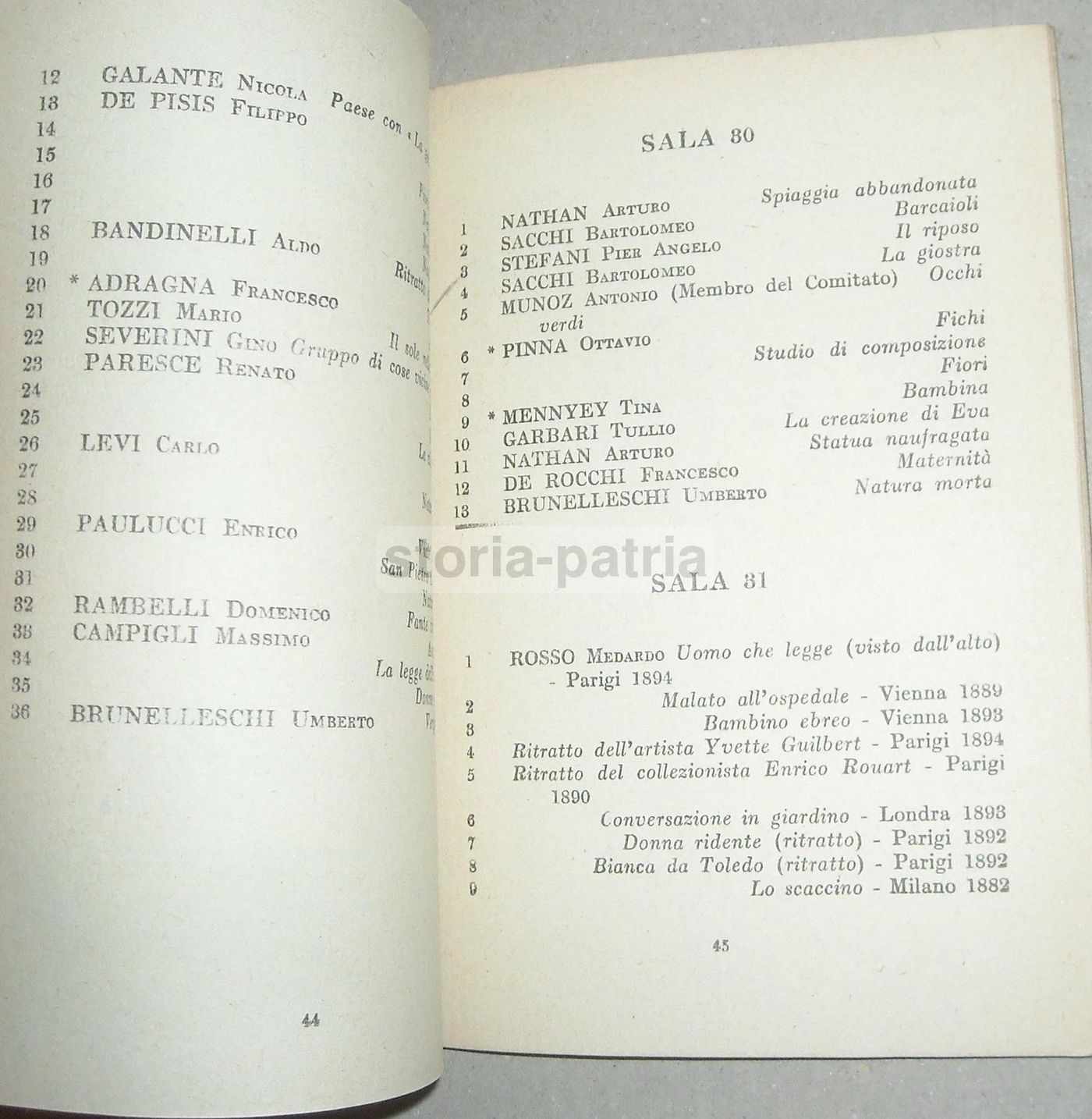 Catalogo Prima Quadriennale d'Arte Nazionale Roma 1931 Originale
