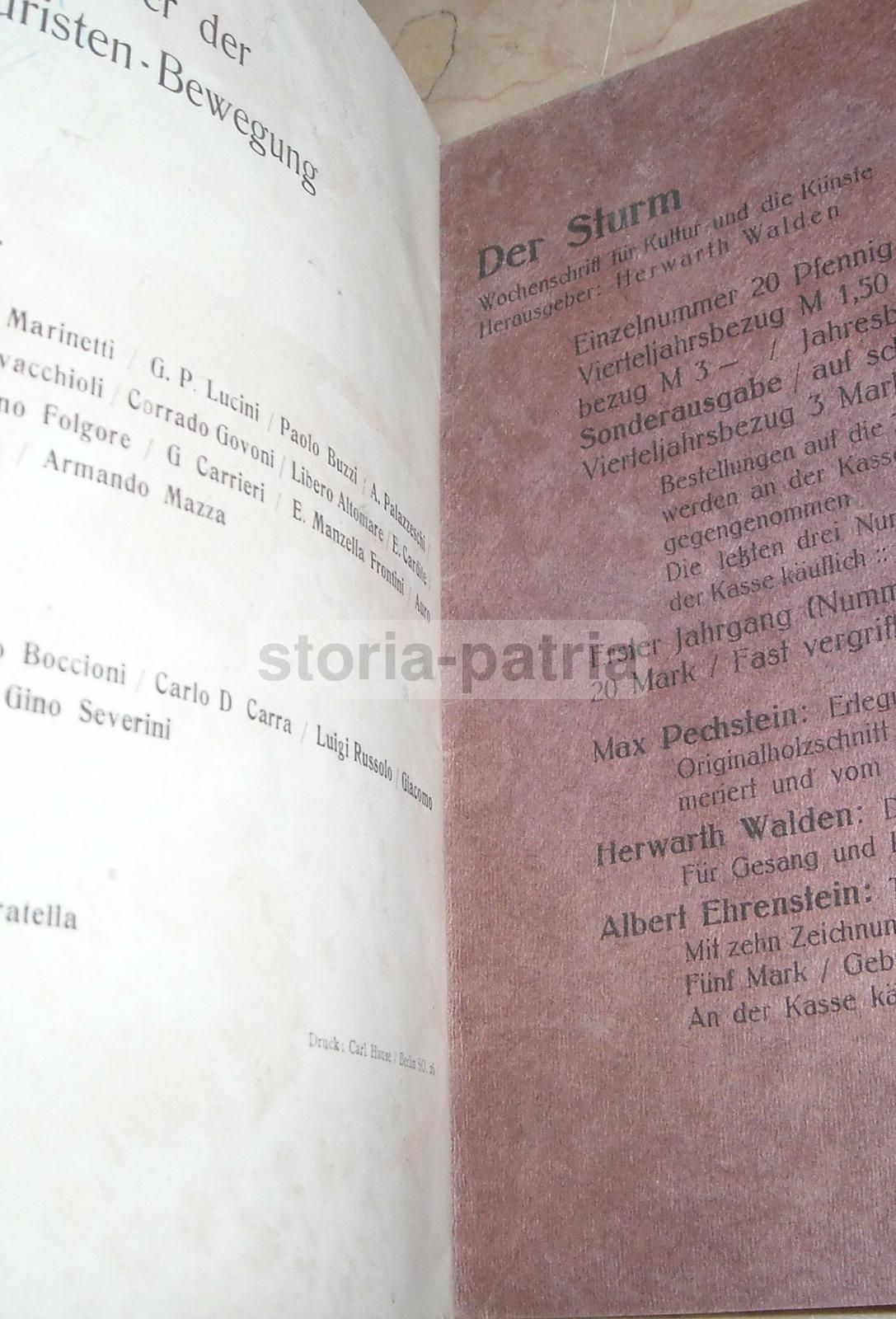 Catalogo Futuristi Berlino 1912 Der Sturm Boccioni Carrà Russolo