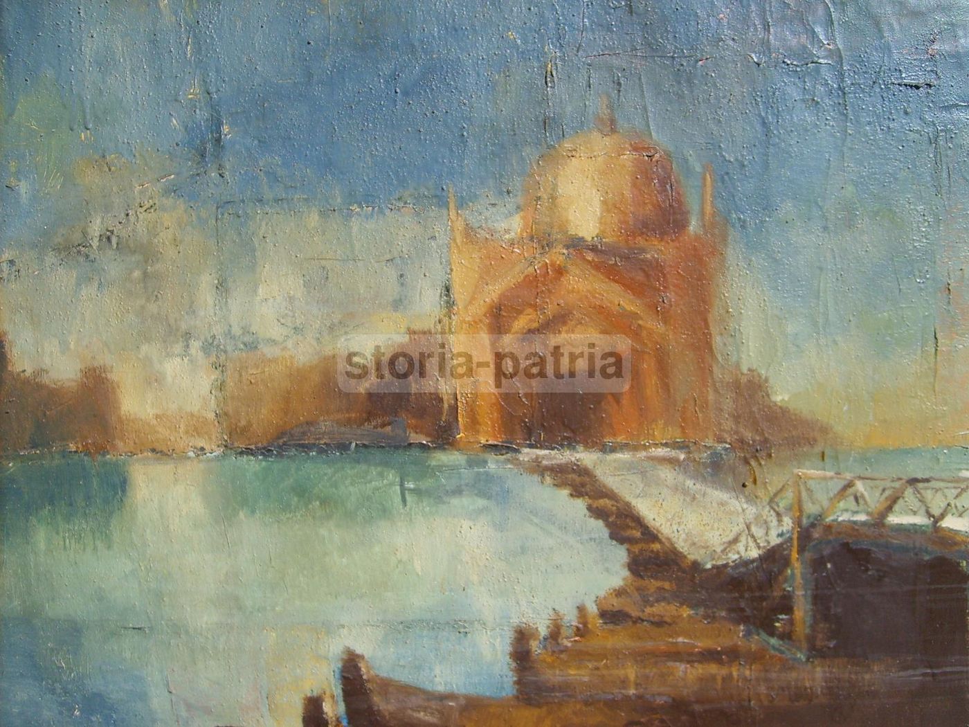 Processione Al Redentore, Venezia. Dipinto A Tecnica Mista Del XX Secolo