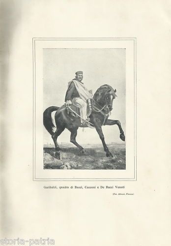 Garibaldi A Cavallo, Stampa Alinari Da Bacci, Cecconi E De Bacci Venuti