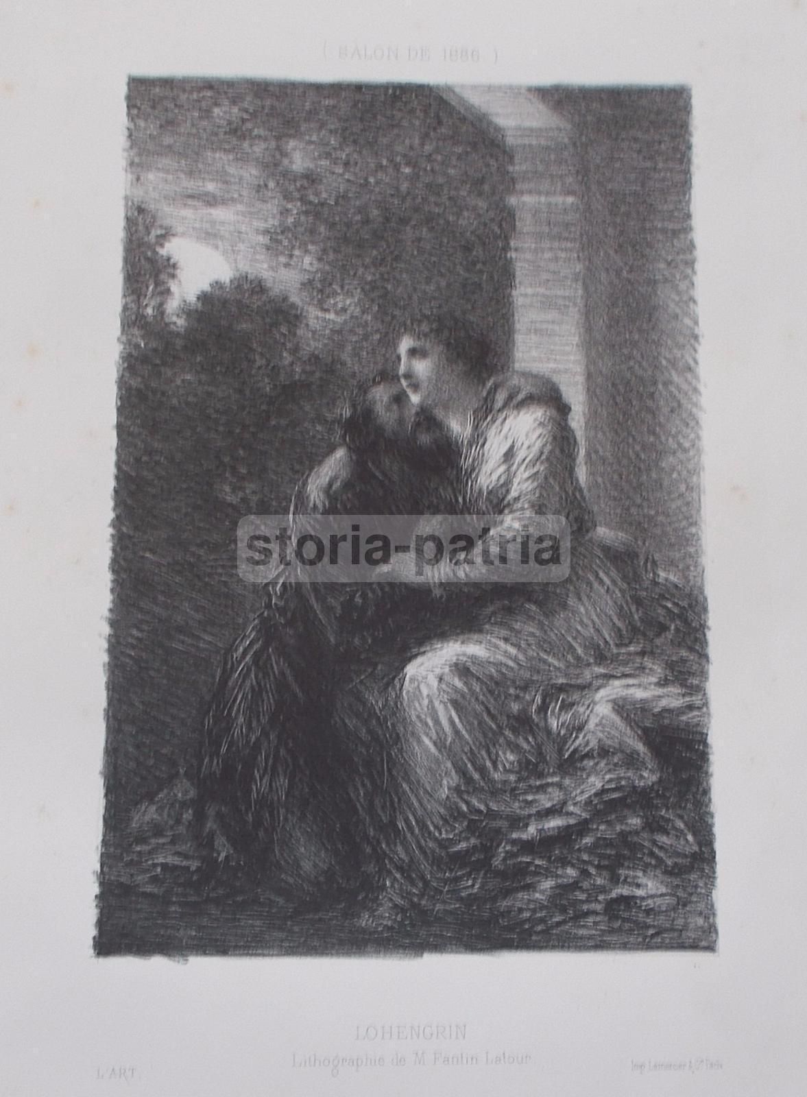 Fantin Latour: Lohengrin, Litografia Antica Lemercier, 1886