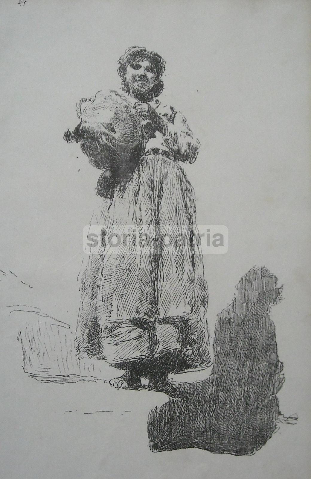 Stampa Antica Popolana Napoletana, Fine '800 (Michetti, Folklore)
