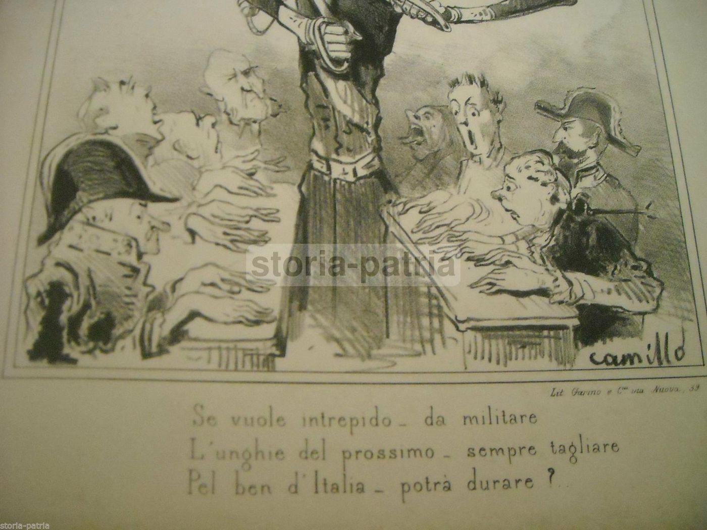 Caricatura Satirica Generale La Marmora, Camillo, Litografia, 1865 Circa