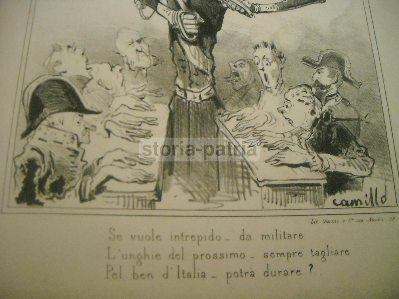 Caricatura Satirica Generale La Marmora, Camillo, Litografia, 1865 Circa