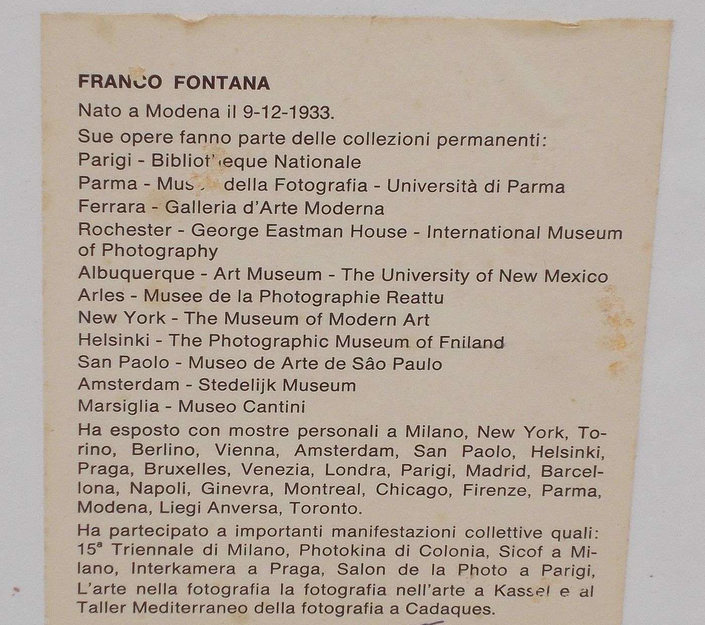 Franco Fontana, Natura, 1978. Pannello Fotografico Amar Collezioni.