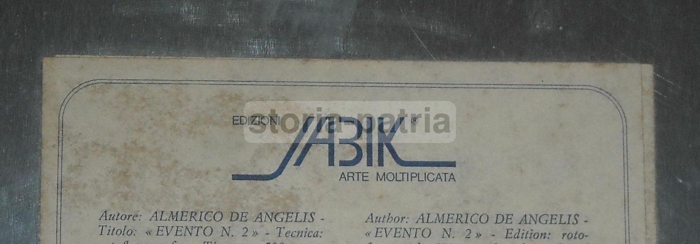Almerico De Angelis, "Evento N. 2"   Rotoflessografia Su Metallo, 1974