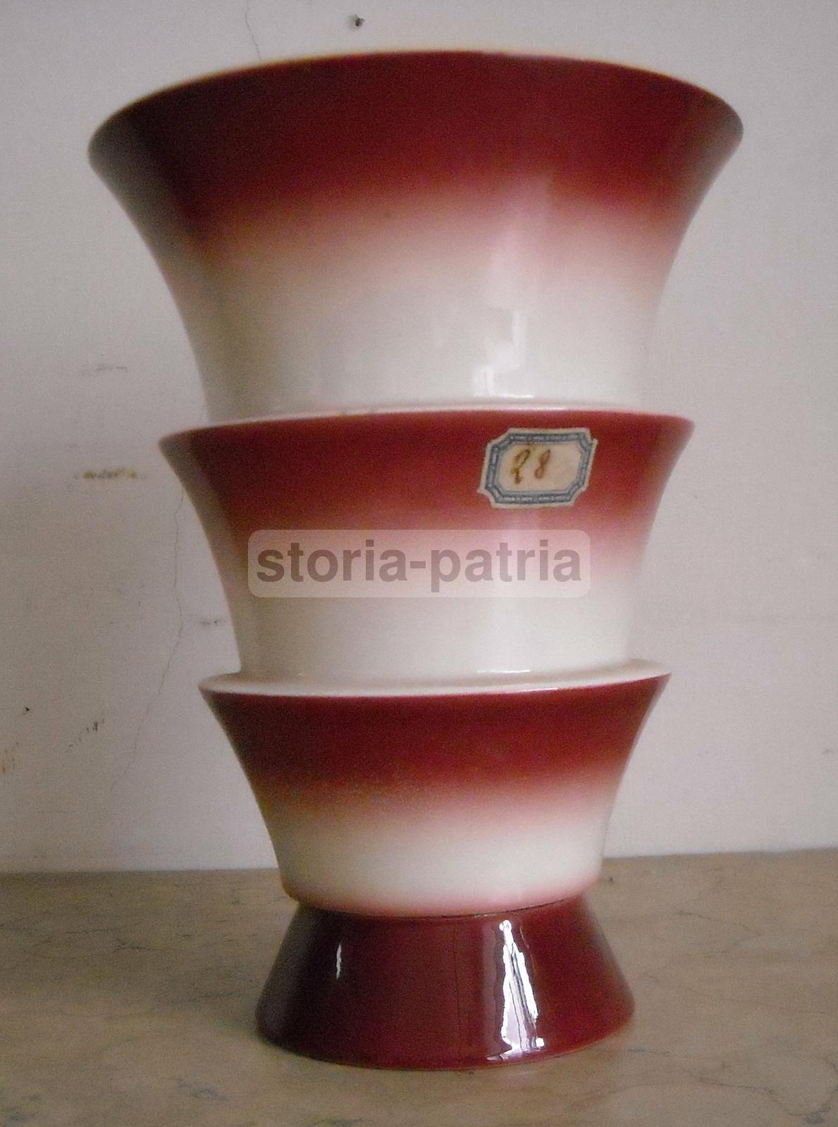 Vaso In Ceramica Galvani Pordenone Con Decoro Futurista, Anni '30