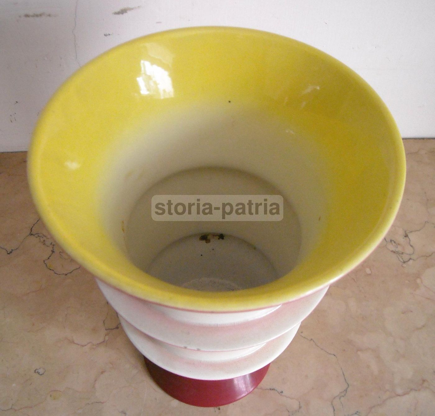 Vaso In Ceramica Galvani Pordenone Con Decoro Futurista, Anni '30