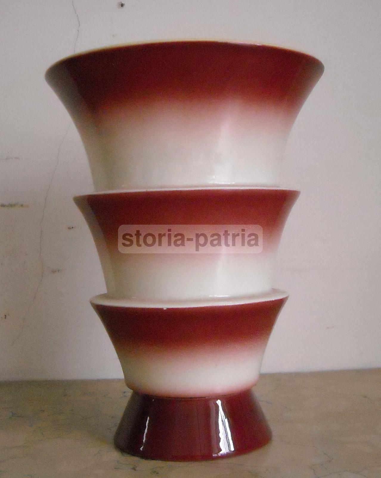 Vaso In Ceramica Galvani Pordenone Con Decoro Futurista, Anni '30