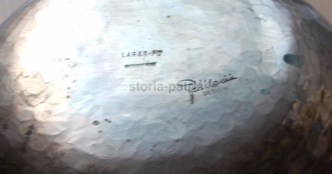 Ciotola Decorativa Laras In Metallo Battuto Argentato, Anni 60 70