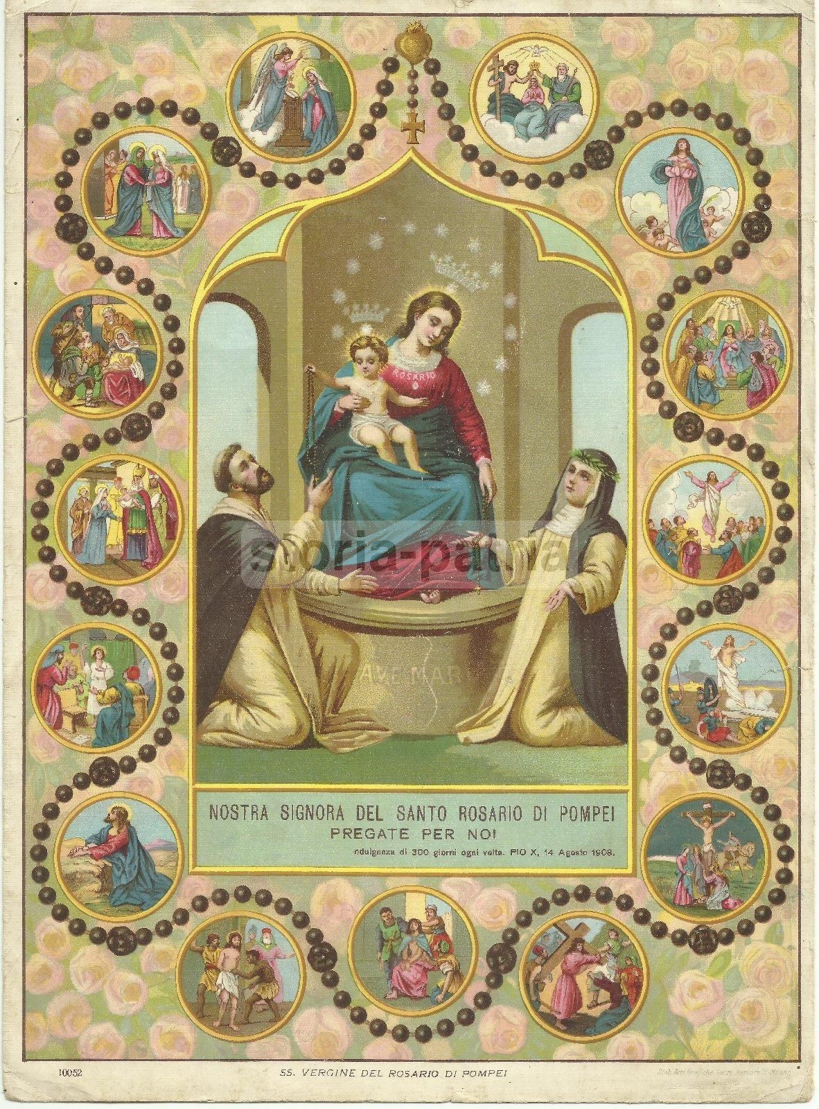Madonna Del Rosario Di Pompei, Cromolitografia Bertarelli, Inizio '900