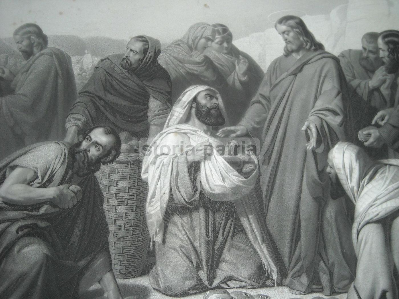 Moltiplicazione Dei Pani E Pesci, Gautier, Incisione, XIX Secolo