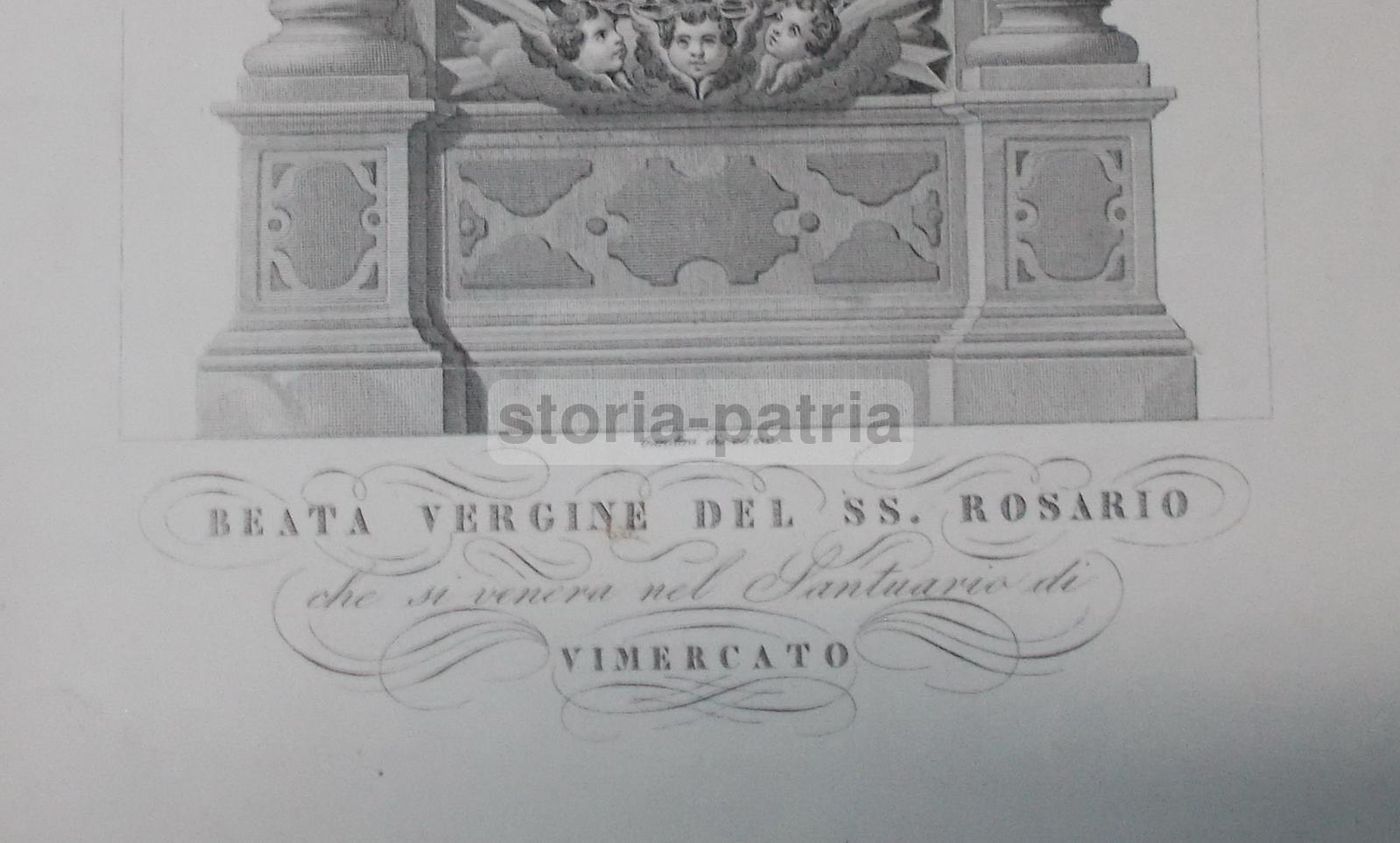 Madonna Del Rosario, Santuario Di Vimercate, Incisione Di Gandini, XIX Secolo