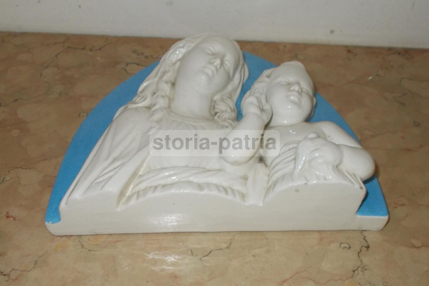 Pannello Ceramica Madonna Con Bambino Stile Della Robbia Chiurato
