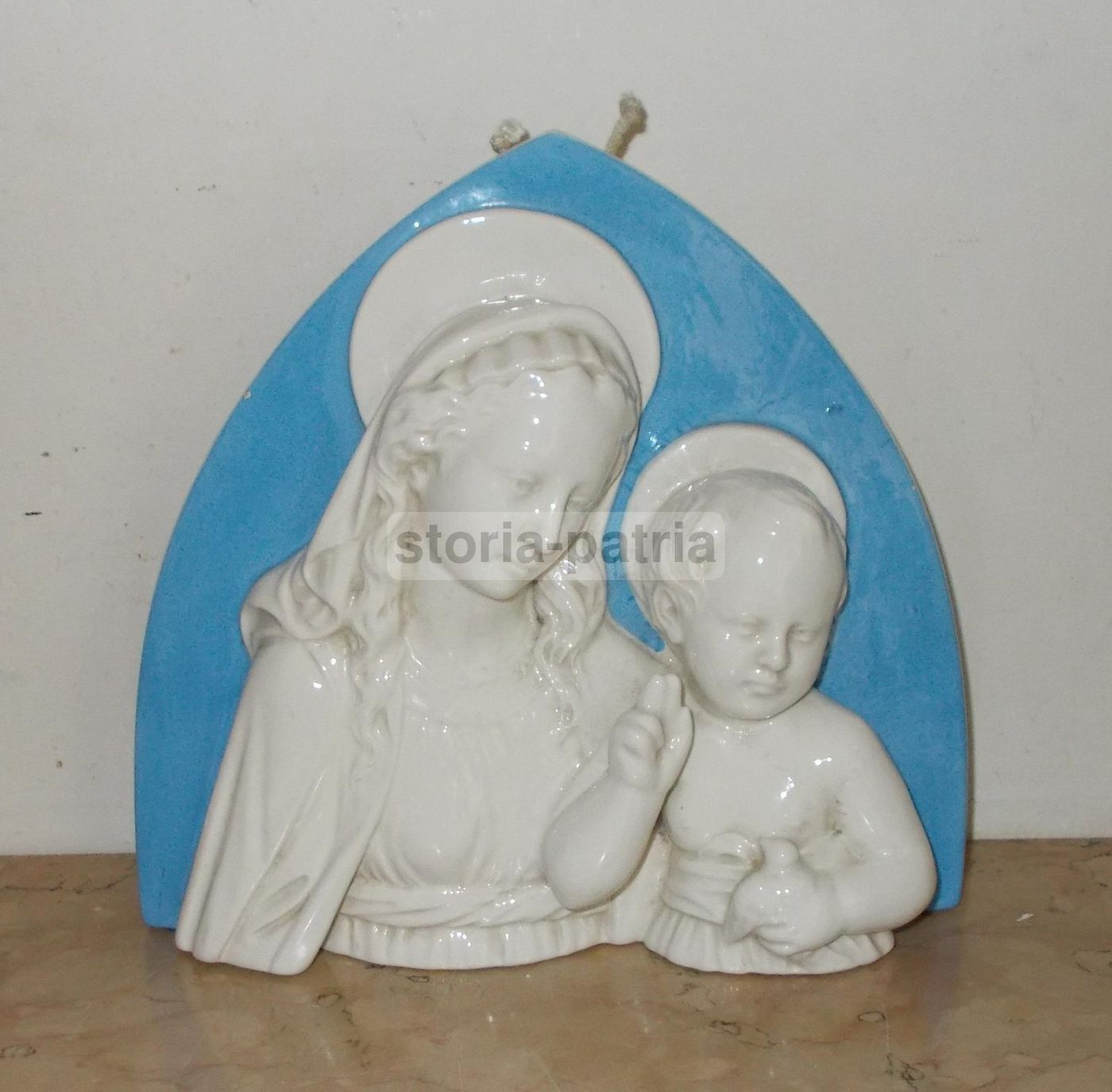Pannello Ceramica Madonna Con Bambino Stile Della Robbia Chiurato
