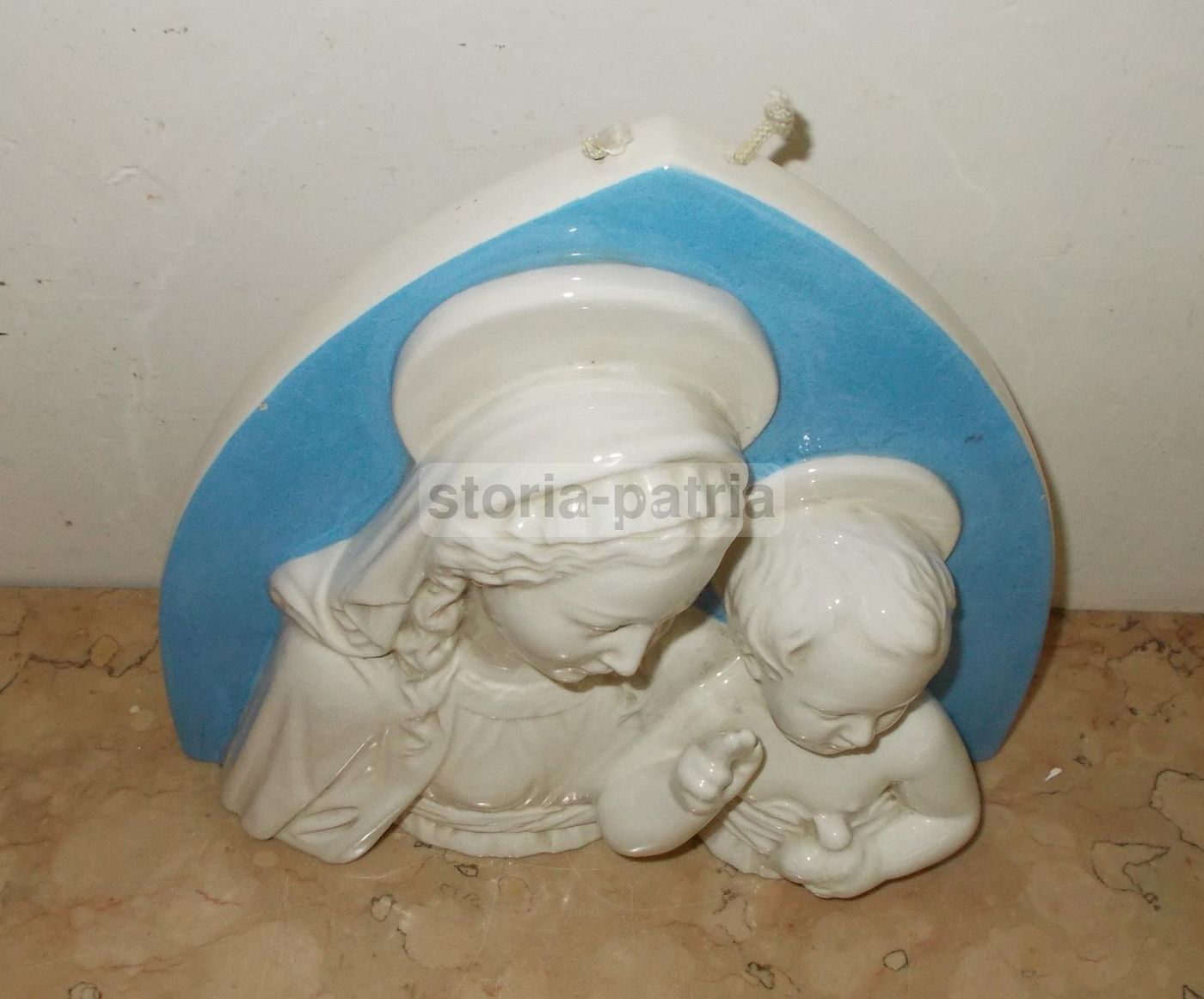 Pannello Ceramica Madonna Con Bambino Stile Della Robbia Chiurato
