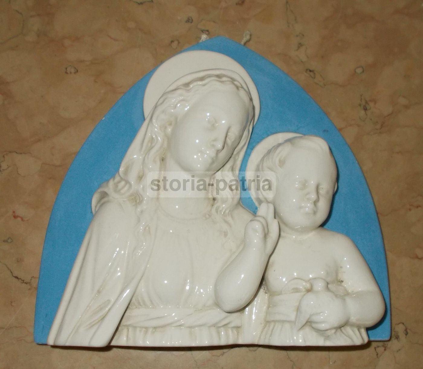 Pannello Ceramica Madonna Con Bambino Stile Della Robbia Chiurato