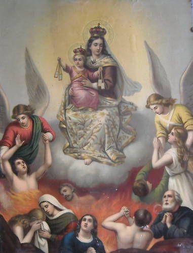 Madonna Del Carmelo Stampa Cromolitografica Primi '900