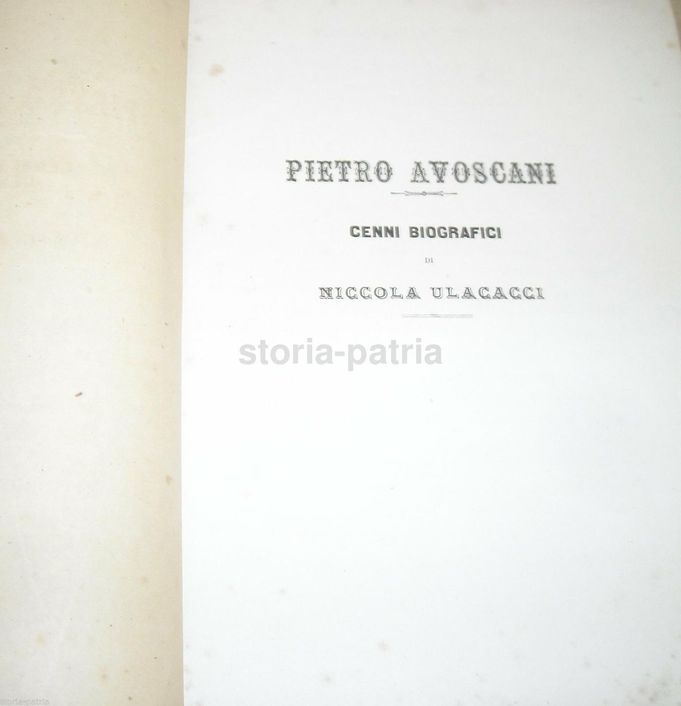 Pietro Avoscani. Biografia Di Niccola Ulacacci, 1870, Livorno, Egitto, Teatro Del Cairo