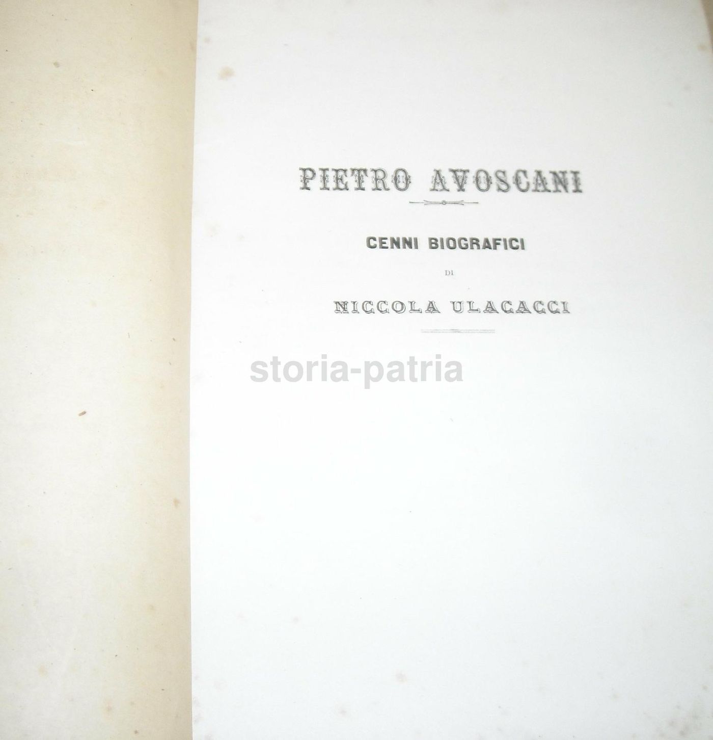 Pietro Avoscani. Biografia Di Niccola Ulacacci, 1870, Livorno, Egitto, Teatro Del Cairo