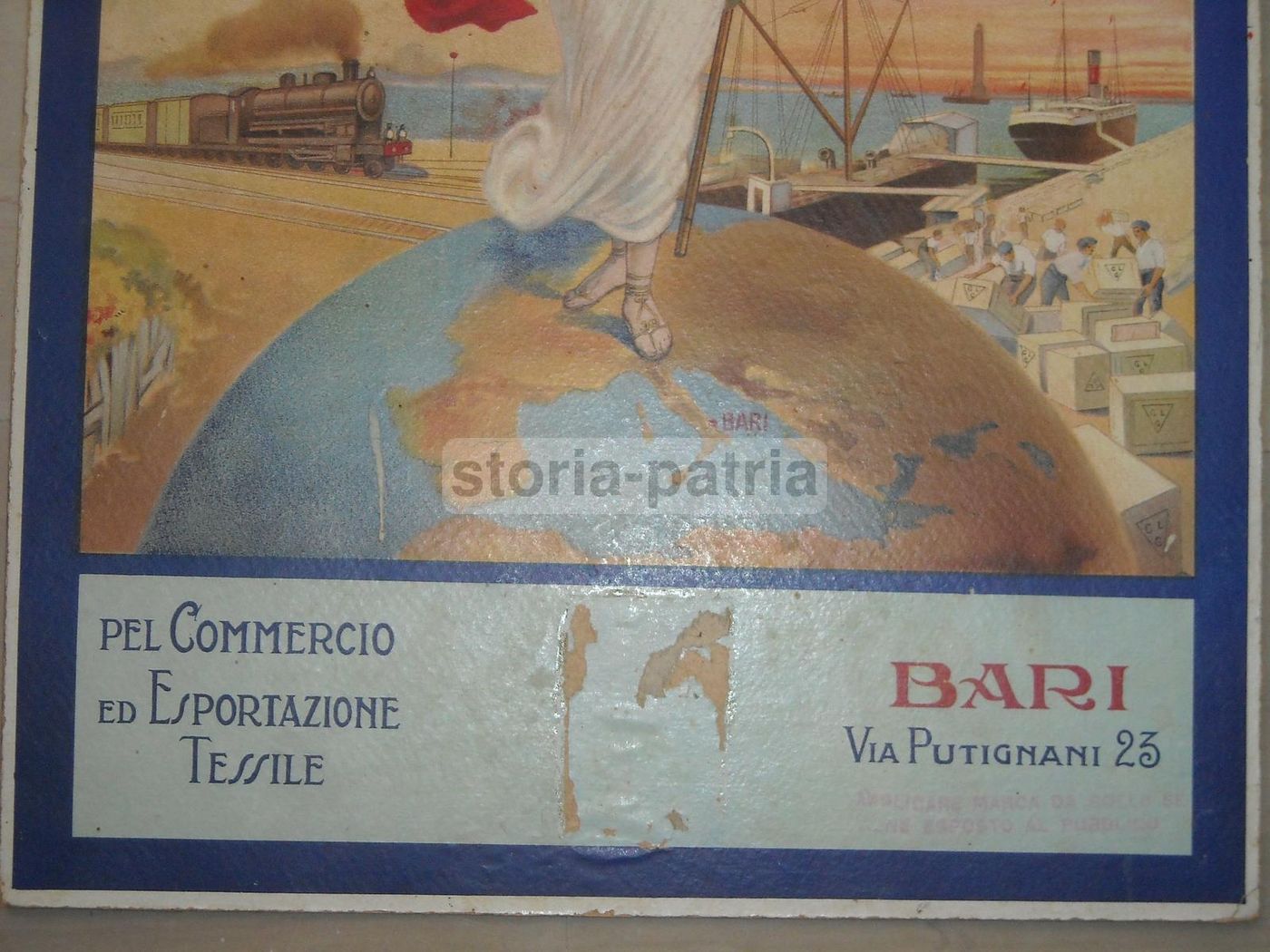 Manifesto Pubblicitario Giovanni Lamacchia Tessuti Bari Anni '20
