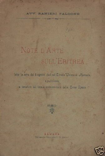 Note d'Arte Sull'Eritrea Di Ranieri Falcone, Asmara 1903