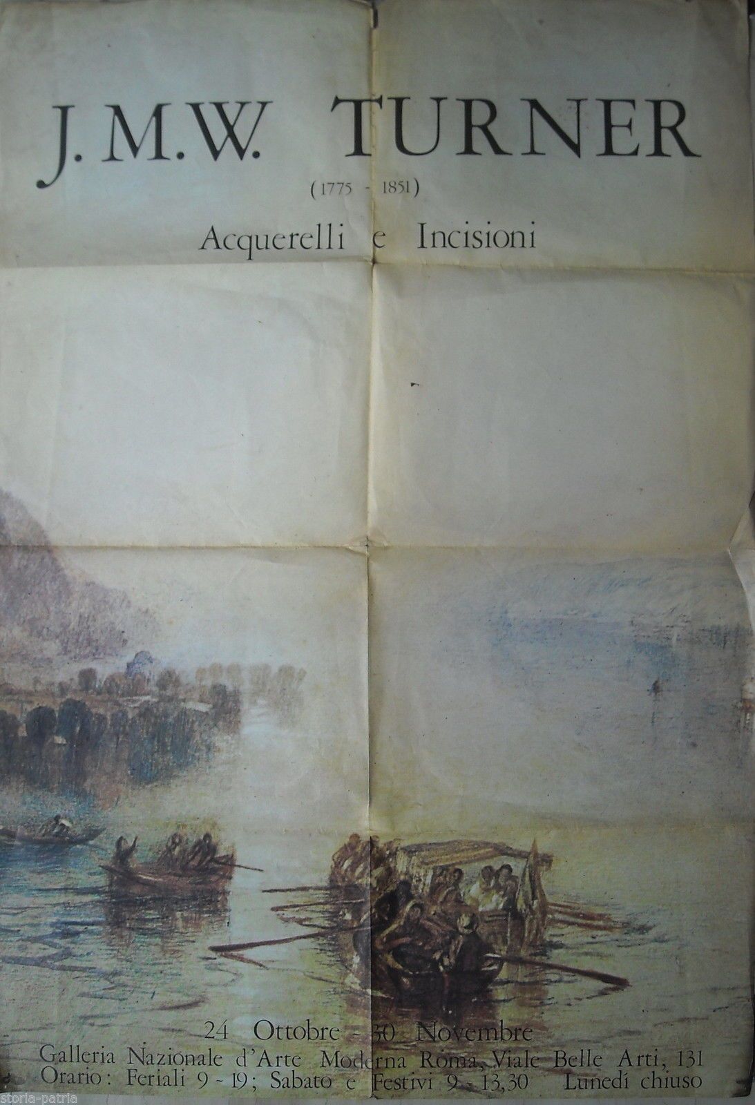 Manifesto Mostra Turner Roma, Galleria Nazionale d'Arte Moderna, Circa 1980
