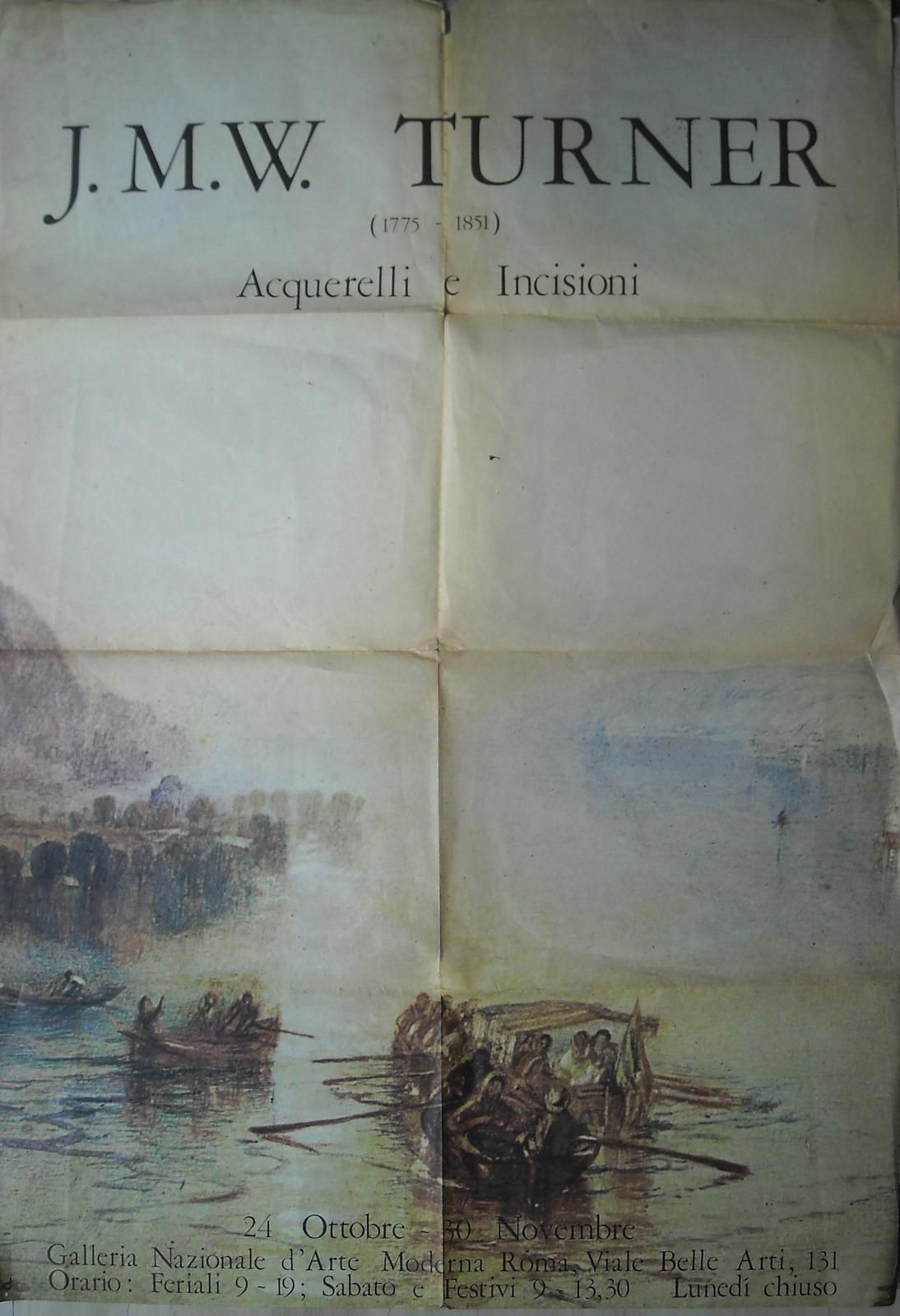 Manifesto Mostra Turner Roma, Galleria Nazionale d'Arte Moderna, Circa 1980